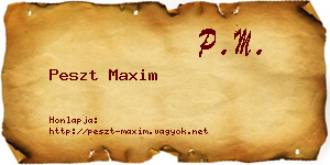 Peszt Maxim névjegykártya